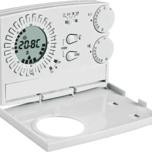 Perry Cronotermostato settimanale / giornaliero Termostato riscaldamento Ambiente Analogico a Batterie colore Bianco - CR 209/S